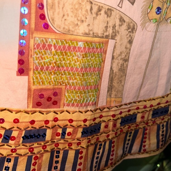 LAPIS Egyptian A-Line Beaded and Sequined Skirt Size Small - Picture 3 of 7